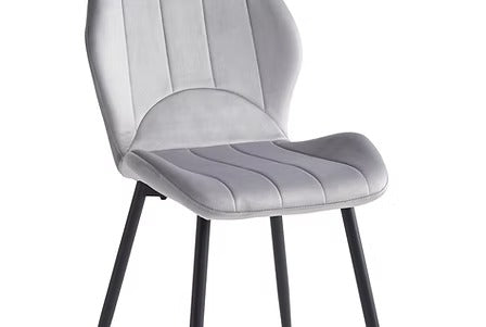Novexa 7-Piece Dinette Set – Sintered Stone White Marble Table with Black Steel Legs & Light Grey Velvet Chairs