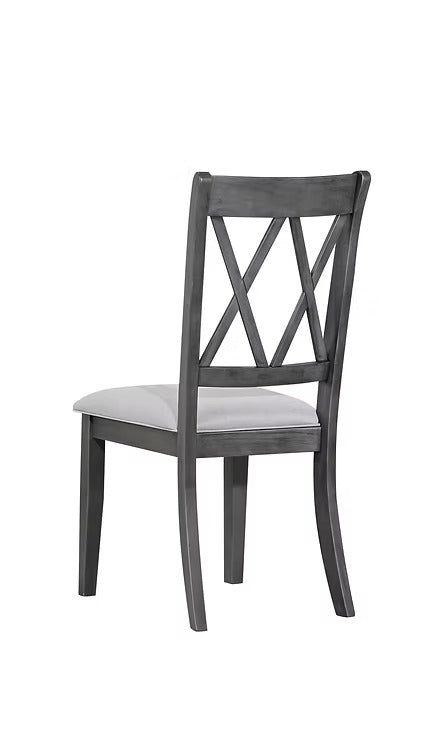Lunviro 2-Piece Dining Chairs – Antique Grey Contemporary Finish with Fabric Upholstered Cushion Seats for Elegant Dining Spaces