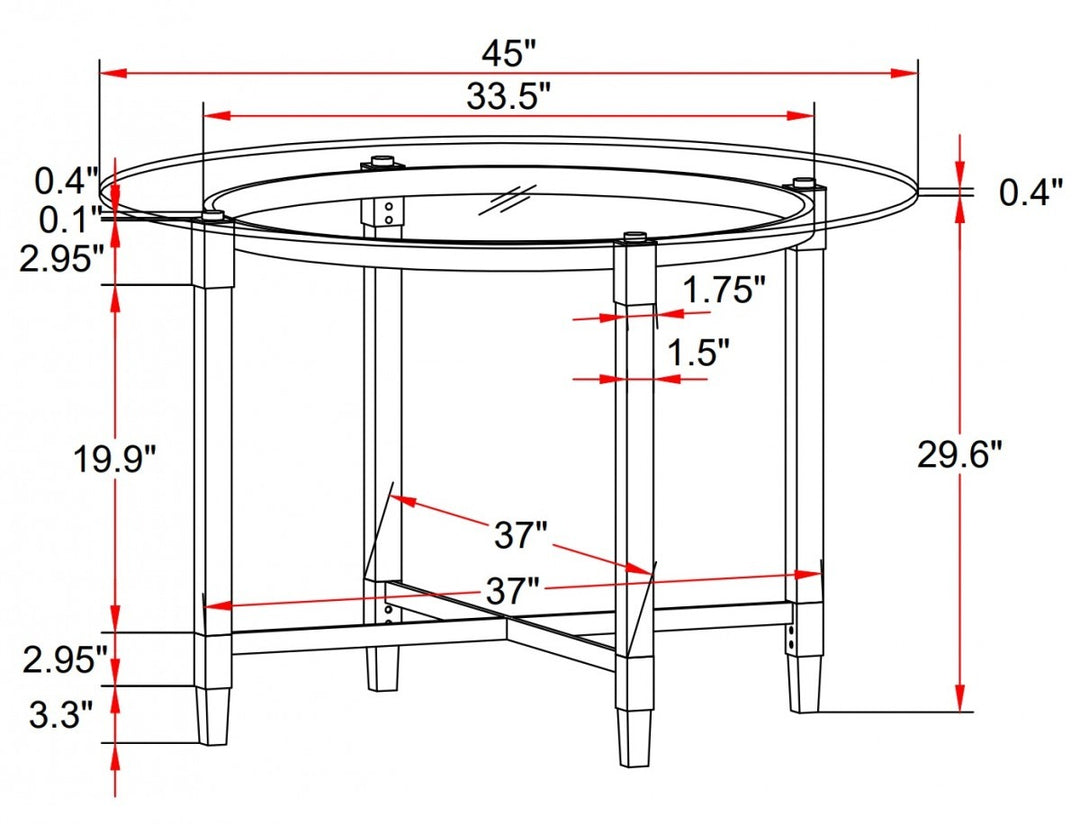 Cedarveil Dining Set – Modern 5-Piece Round Glass Table with Acrylic Base & Chrome Chairs