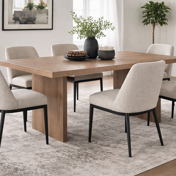 Hudson Solid Wood Dining Table with Architectural Base | Modern Rectangular Contemporary Design
