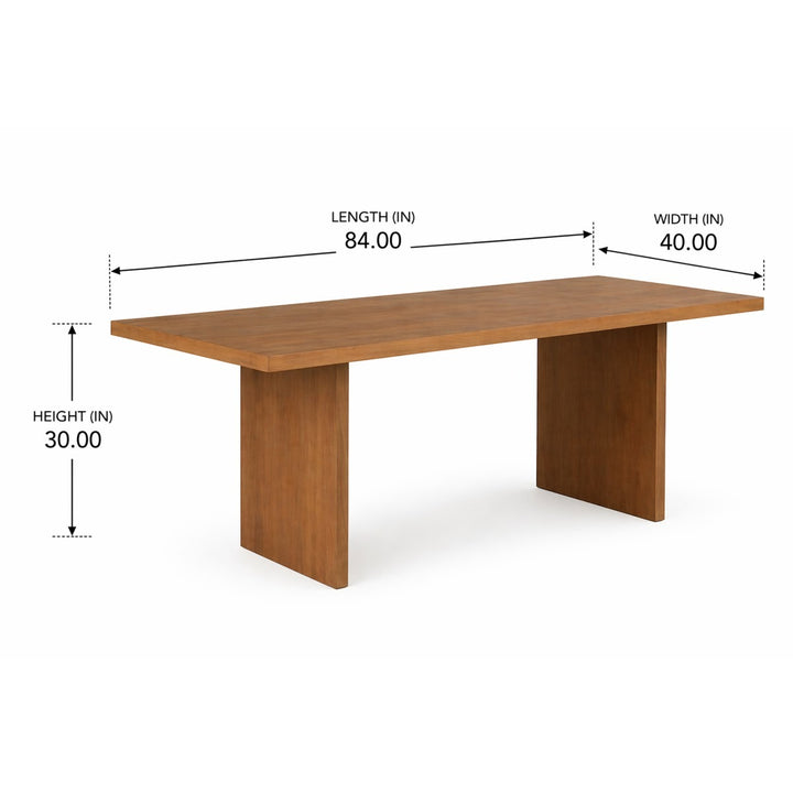 Hudson Solid Wood Dining Table with Architectural Base | Modern Rectangular Contemporary Design