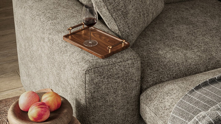 Elysian Sectional Sofa – Modern Luxury L Shape Design with Floating Ottoman, High Density Comfort Seating and Premium Fabric Upholstery