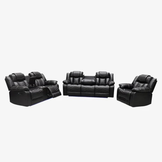 Orion Recliner Set – Recliner Chair, Loveseat & Sofa with Manual Recline and LED Lighting