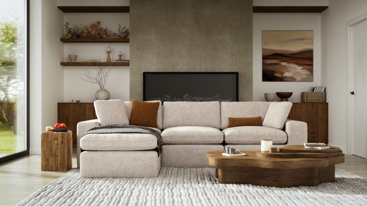 Sovereign Sectional Sofa – Modern Luxury L Shape Design with Floating Ottoman and High Density Comfort Seating