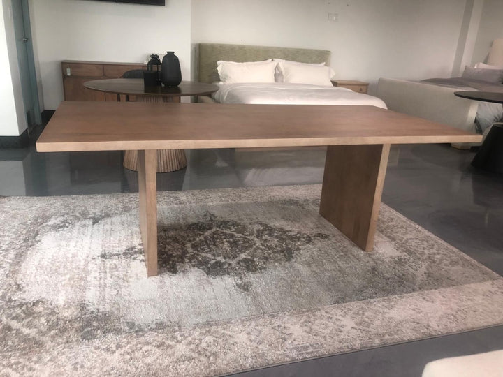 Hudson Solid Wood Dining Table with Architectural Base | Modern Rectangular Contemporary Design