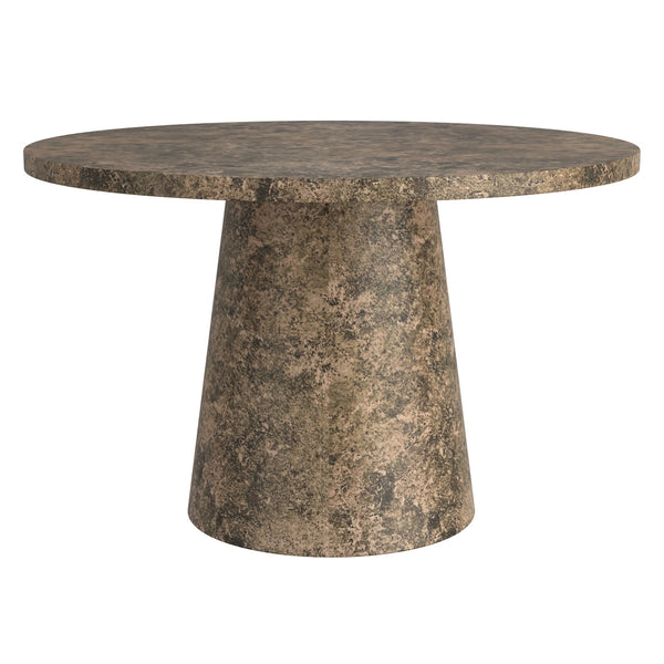 Norwick Modern Pedestal Dining Table – 48" Round Engineered Wood Table with Faux Stone Finish, Laminated Veneer Surface, Scratch & Water-Resistant Coating and Contemporary Design