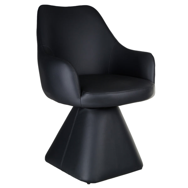 Brinova Contemporary Dining Side Chair – Swivel Faux Leather Upholstered Chair with Automatic Return Seat