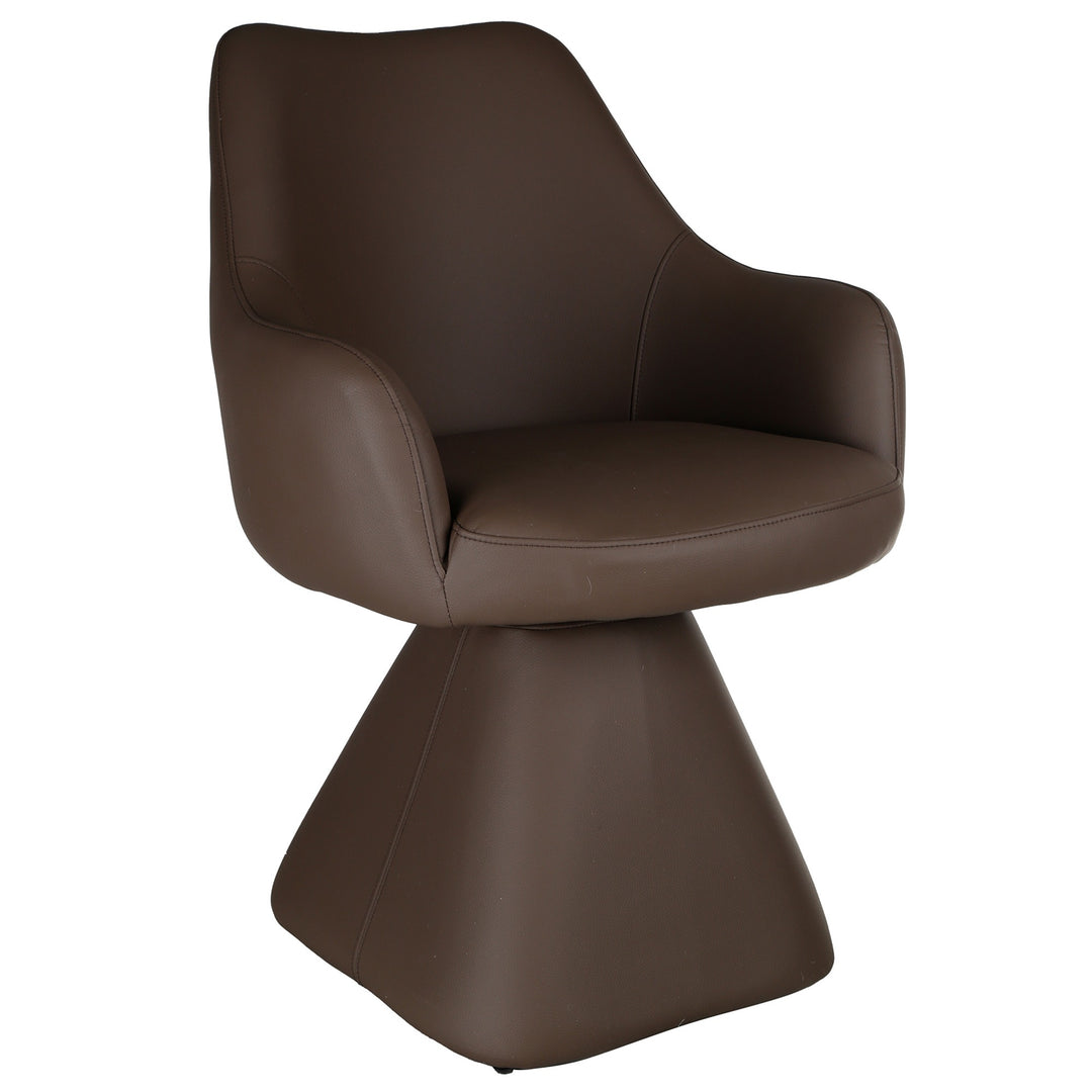 Brinova Contemporary Dining Side Chair – Swivel Faux Leather Upholstered Chair with Automatic Return Seat