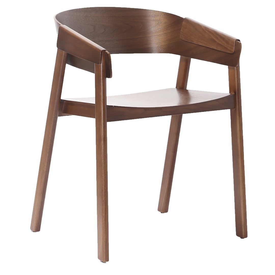 Renova Mid-Century Modern Solid Oak Dining And Lounge Chair, Natural Finish (Set of 2)
