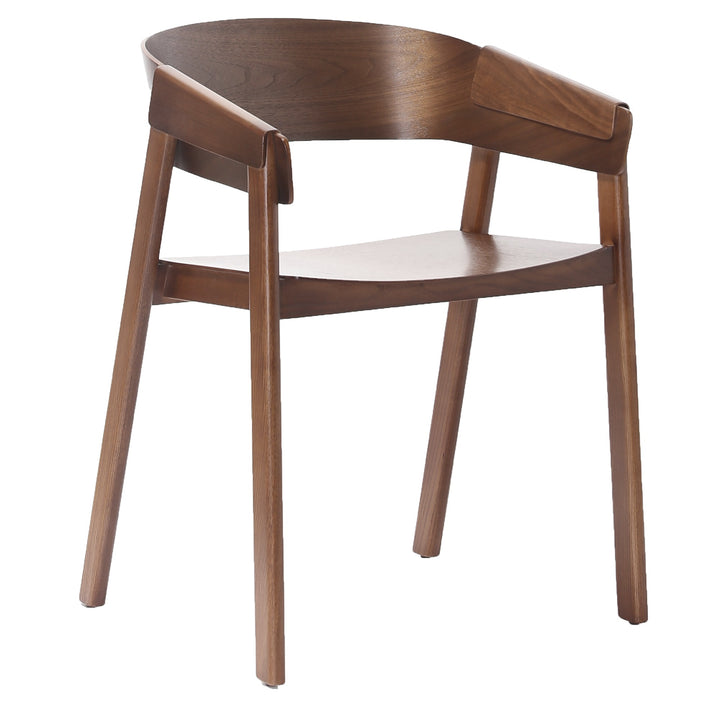 Renova Mid-Century Modern Solid Oak Dining And Lounge Chair, Natural Finish (Set of 2)