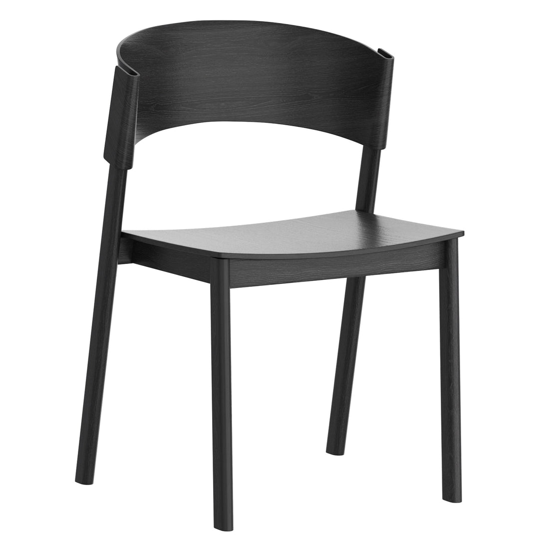 Cortina Mid-Century Modern Dining/Lounge Chair, Black Finish (Set of 2)