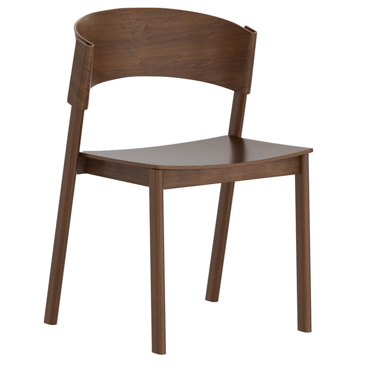 Cortina Mid-Century Modern Dining/Lounge Chair, Walnut Finish (Set of 2)