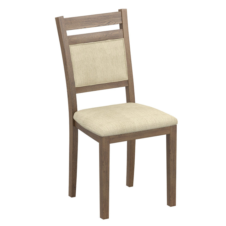 Savona Modern Dining/Lounge Chair, Walnut Finish with Beige Fabric Upholstery (Set of 2)