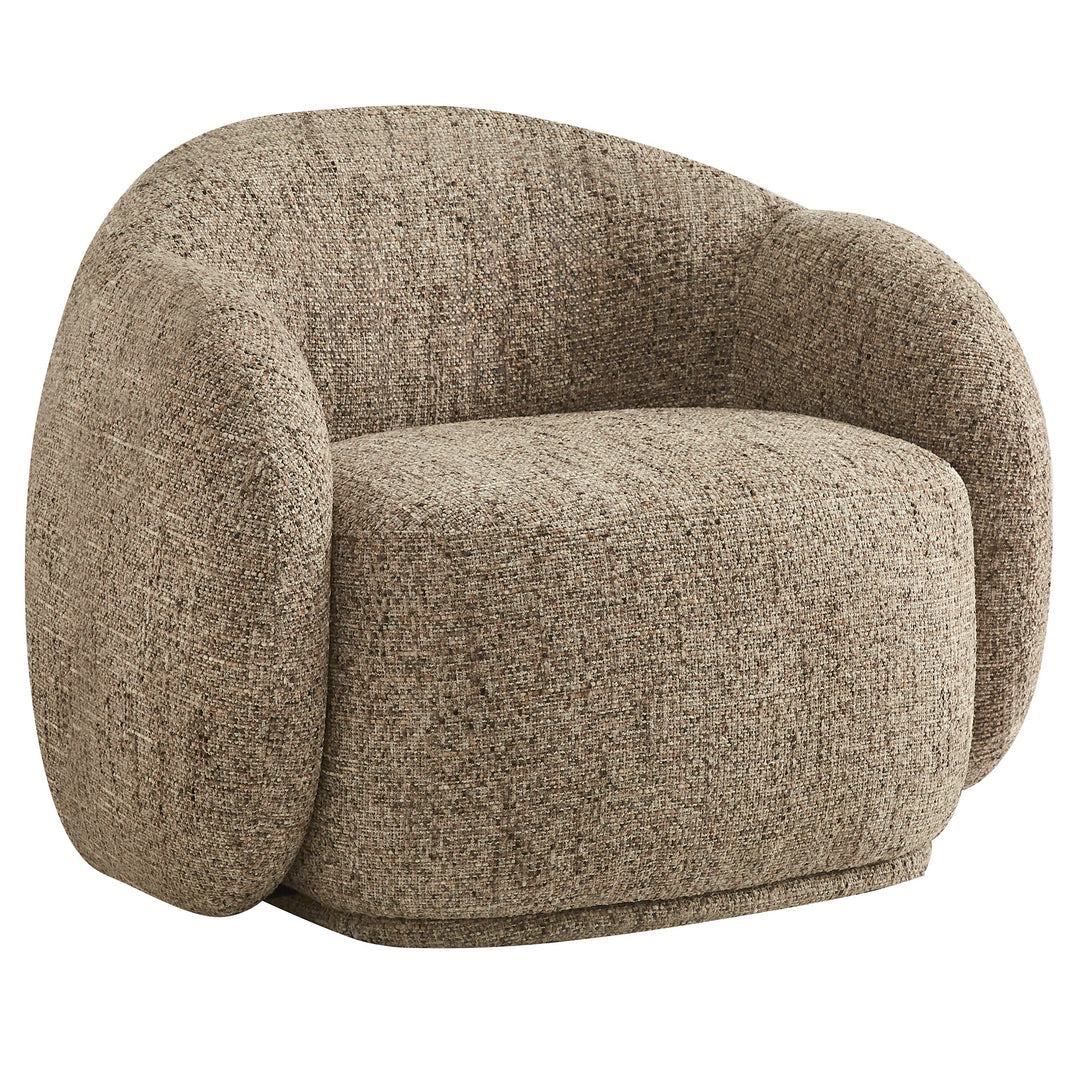 Fairmont Modern Bucket-Style Lounge Chair – Plush Cloud-Inspired Accent Chair with Gold & Charcoal Textured Fabric Upholstery and Foam Cushion Comfort