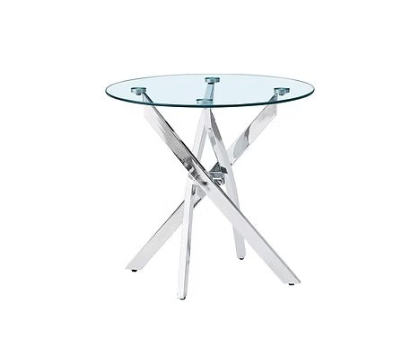 Kelvirox 3 Piece Coffee Table Set – Modern Contemporary Clear Tempered Glass Coffee Table with Chrome Base and Elegant Minimalist Design for Living Room Interiors