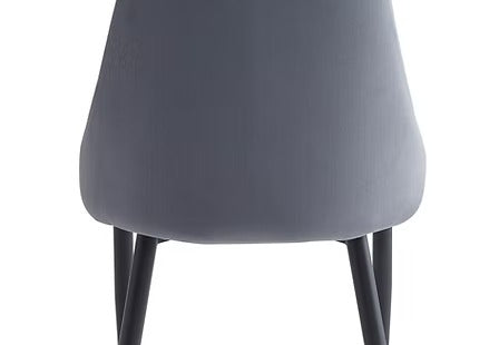 Veltrano 7-Piece Dinette Set – Sintered Stone White Marble Table with Black Steel Legs & Dark Grey Velvet Chairs