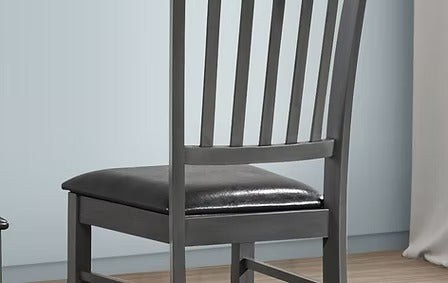 Valenza 7-Piece Dining Set – Antique Grey Contemporary Dining Table with PU Upholstered Chairs