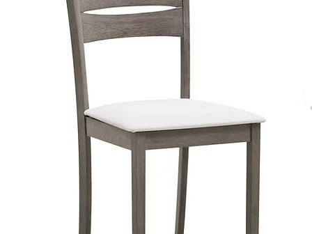 Bravora 5-Piece Dining Set – Antique Grey Modern Finish Ladder Back Chairs