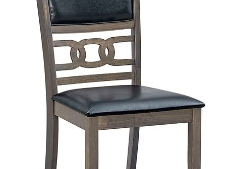 Luresta 5-Piece Dining Set – Antique Grey Modern Finish Round Table with PU Chairs