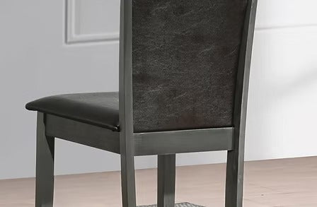 Virello 7-Piece Dining Set – Antique Grey Contemporary Rectangular Table with PU Chairs