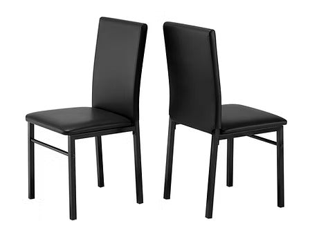 Cortano 5-Piece Dinette Set – Faux Marble Table with Black Steel Chairs