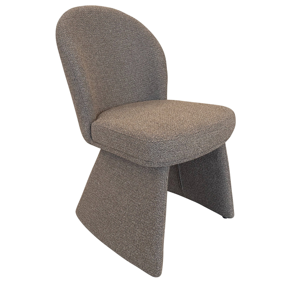 Montaro Modern Dining And Lounge Chair with Multi-Tone Boucle Fabric Upholstery, Curved Back & Splayed Legs