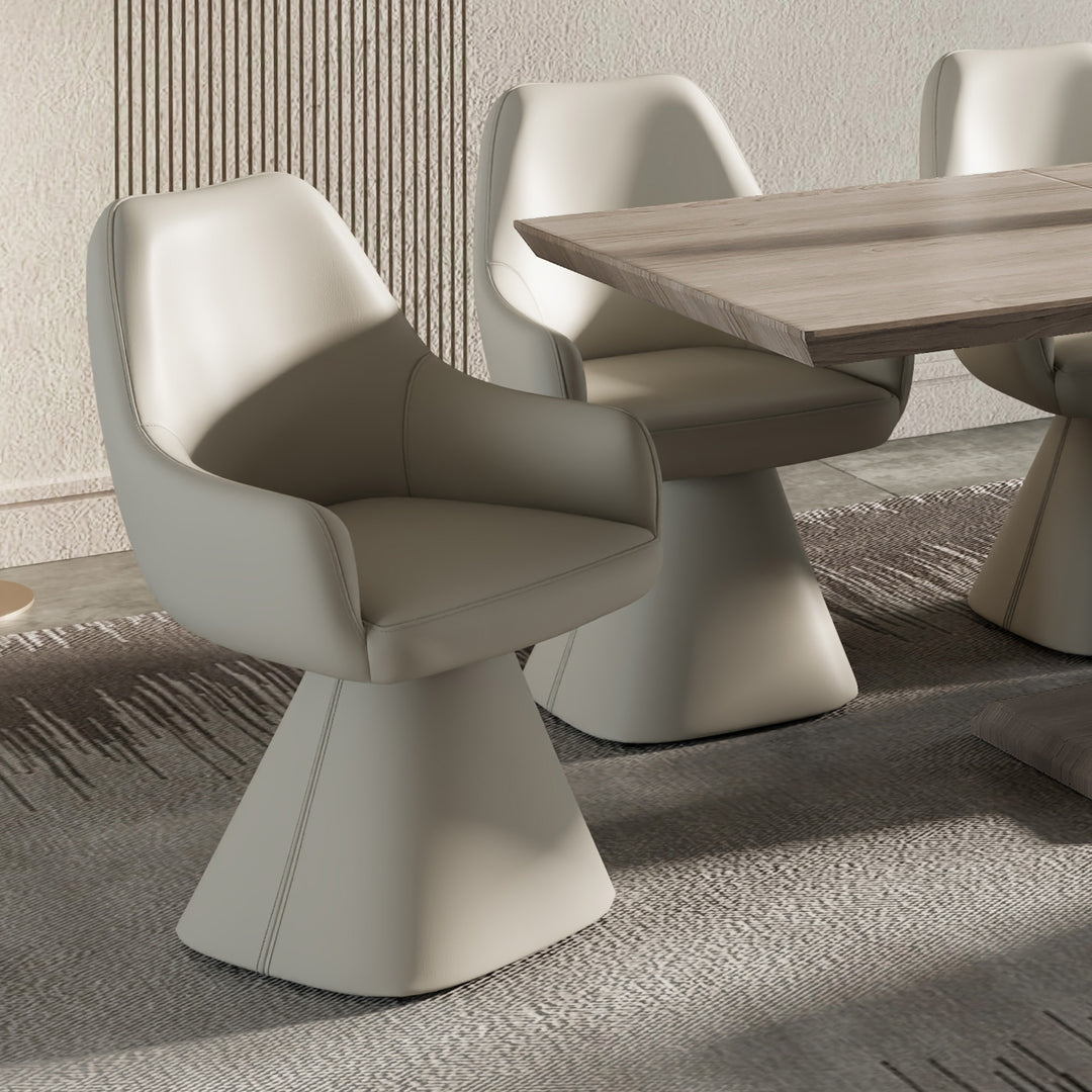 Brinova Contemporary Dining Side Chair – Swivel Faux Leather Upholstered Chair with Automatic Return Seat