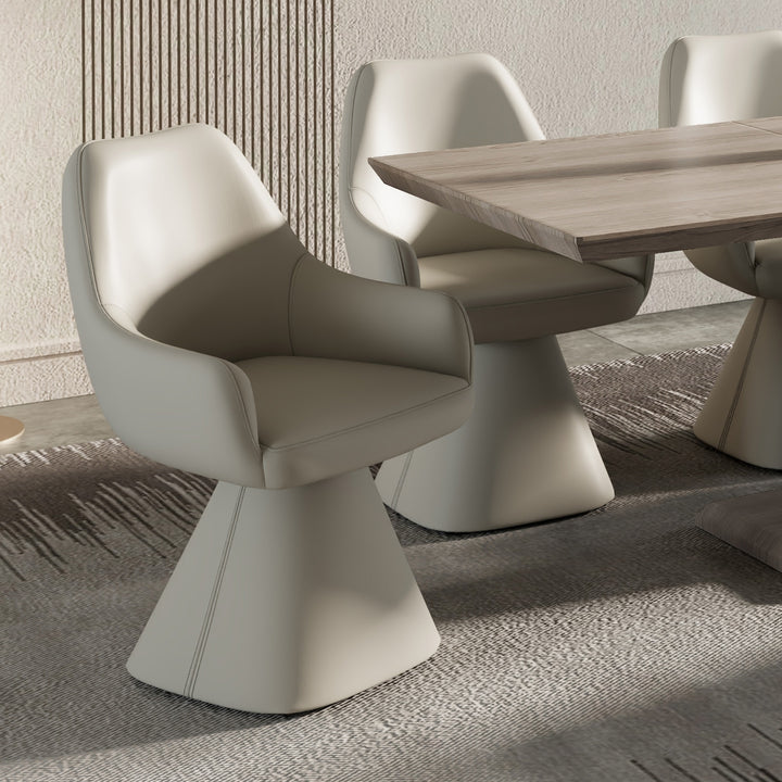 Brinova Contemporary Dining Side Chair – Swivel Faux Leather Upholstered Chair with Automatic Return Seat