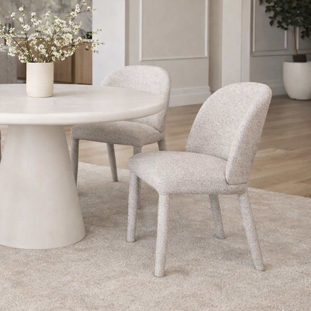 Valerio Modern Upholstered Dining & Lounge Chair, Multi-Toned Gray Textured Fabric (Set of 2)