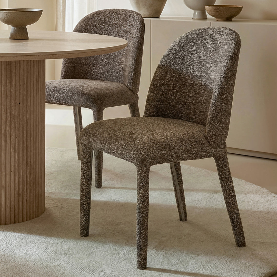 Valerio Modern Upholstered Dining & Lounge Chair, Multi-Toned Gray Textured Fabric (Set of 2)