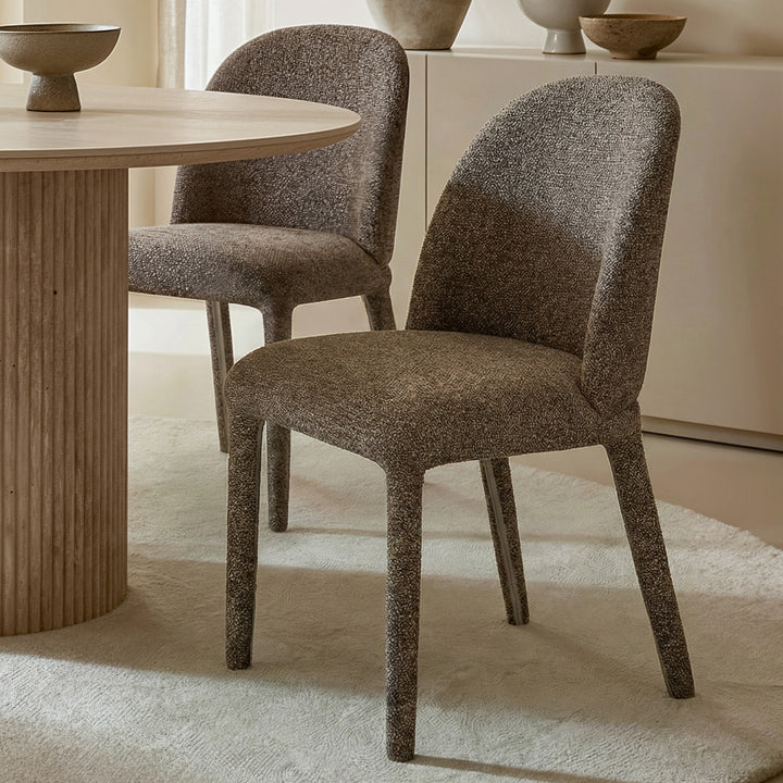 Valerio Modern Upholstered Dining & Lounge Chair, Multi-Toned Gray Textured Fabric (Set of 2)