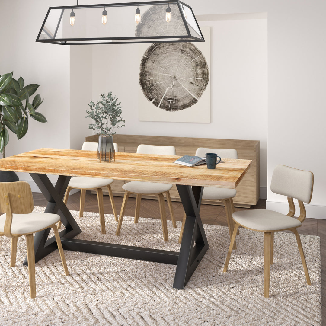 Castello Mid-Century Modern Dining And Accent Chair, Natural Wood Finish
