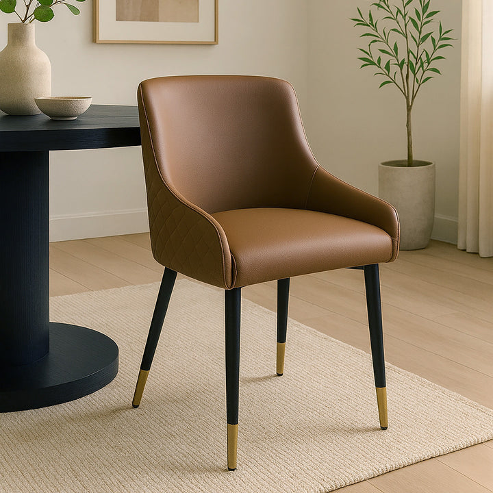 Livorno Modern Dining/Lounge Chair, Brown and Black Finish (Set of 2)