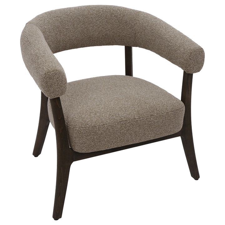 Umberridge Mid-Century Modern Accent Chair with Textured Two-Tone Upholstery And Walnut Finish Wood Frame