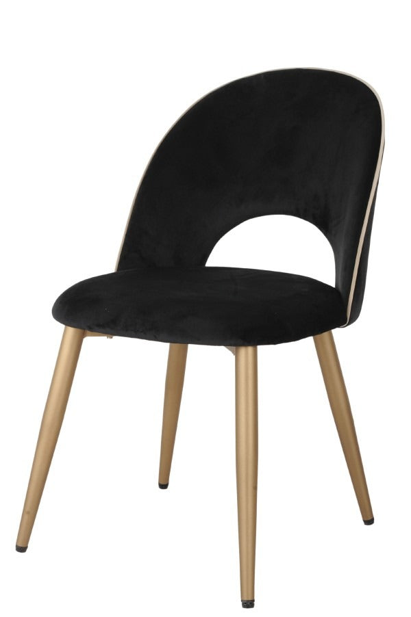 Meadowick Dining Chairs Set of 2 – Contemporary Velvet Upholstered Chairs with Golden Legs