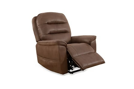 Lunvexa Lift Chair in Soft Brown PU with Wired Remote Control &amp; High-Density Comfort Seating