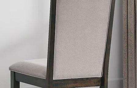 Sylviano 7-Piece Dinette Set – Rustic Brown Faux Marble Table with Rubber Wood Base &amp; Fabric Upholstered Chairs