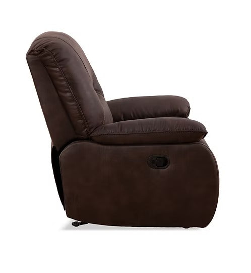 Zorvian Recliner Chair in Brown Elephant Skin Fabric with Glider Rocking Mechanism &amp; Zero Wallhugger Design