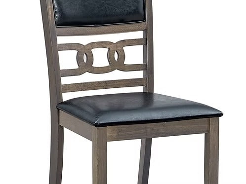 Marenzo 7-Piece Dining Set – Antique Grey Modern Finish Rectangular Table with PU Chairs
