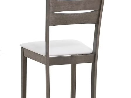 Bravora 5-Piece Dining Set – Antique Grey Modern Finish Ladder Back Chairs