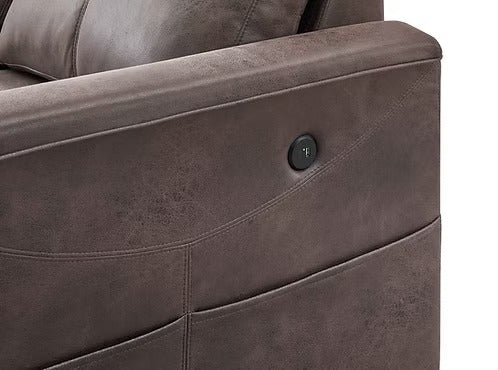 Velnexo Sofa Bed Sectional – Right Hand Facing Chaise Convertible Sleeper with Lift Up Storage, Cup Holders, Charging Station