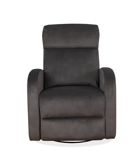 Wervano Recliner Chair with Swivel Glider Mechanism, Zero Wallhugger Design &amp; Soft Charcoal Fabric