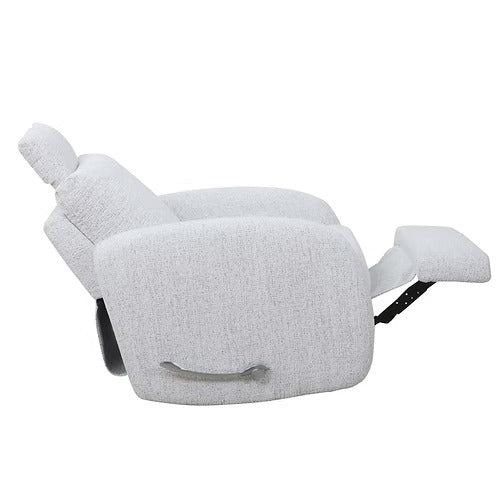 Zenvaro Recliner Chair in Soft Sahara Arctic Fabric with Adjustable Headrest, Swivel Glider Mechanism &amp; Side-Mounted Steel Handle