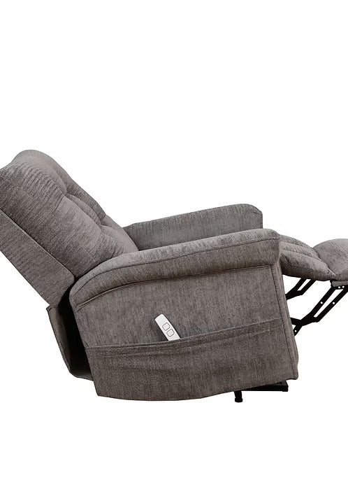 Elvexo Lift Chair in Soft Grey Fabric with Wired Remote Control &amp; High-Density Comfort Seating