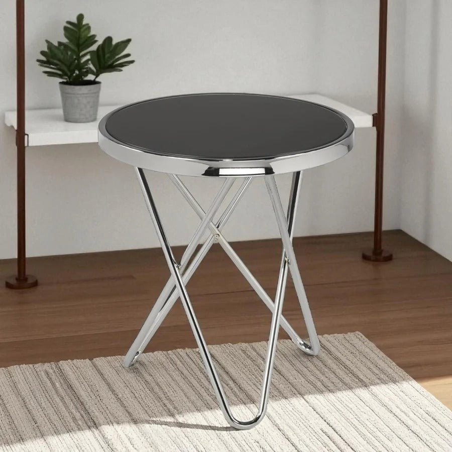 Aurelia Silver Accent Table – Modern & Functional Design