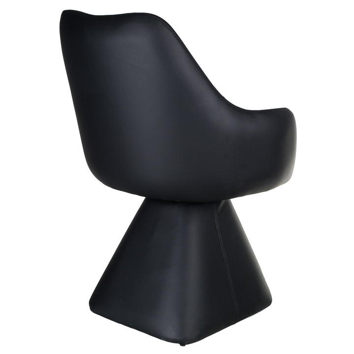 Brinova Contemporary Dining Side Chair – Swivel Faux Leather Upholstered Chair with Automatic Return Seat