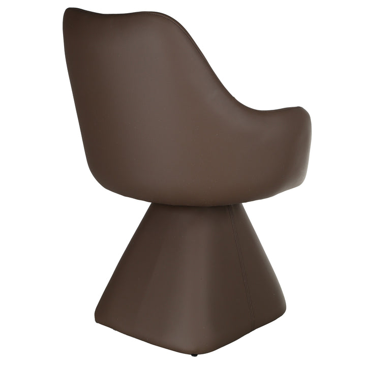 Brinova Contemporary Dining Side Chair – Swivel Faux Leather Upholstered Chair with Automatic Return Seat