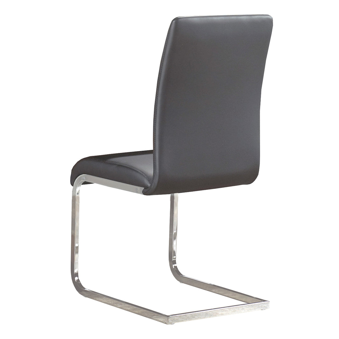 Raventra Contemporary Dining Chair – Set of 2 C-Shape Base Chrome Metal Frame Upholstered Chairs