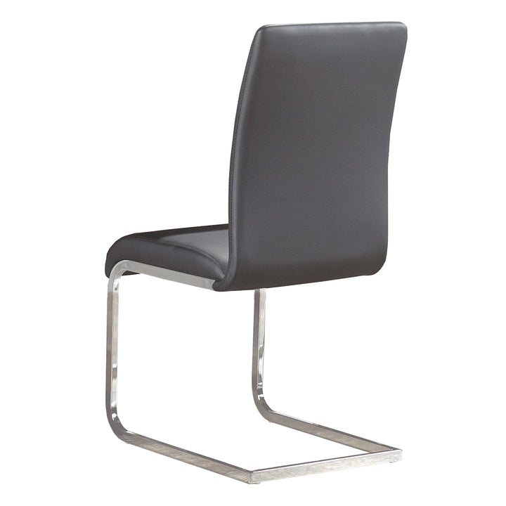 Raventra Contemporary Dining Chair – Set of 2 C-Shape Base Chrome Metal Frame Upholstered Chairs