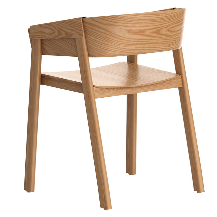 Renova Mid-Century Modern Solid Oak Dining And Lounge Chair, Natural Finish (Set of 2)